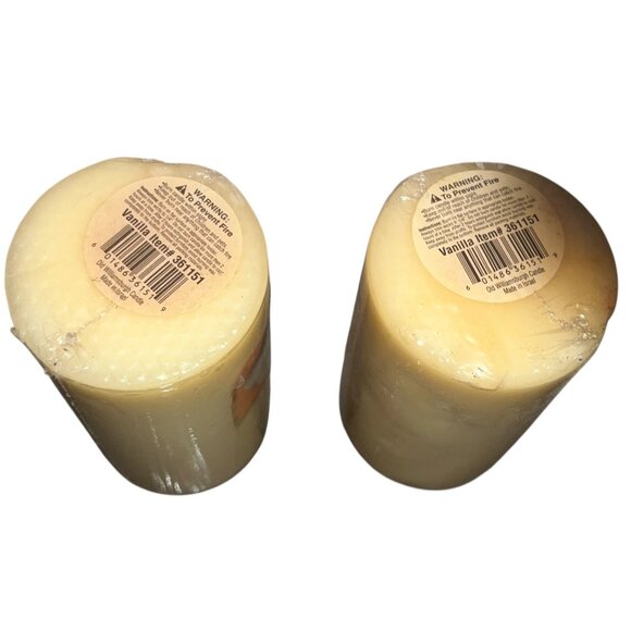 Vanilla Scented Pillar Candles Set Of 2 6"x3" Aroma Dreams Unscented Cream Wax H - Picture 4 of 6